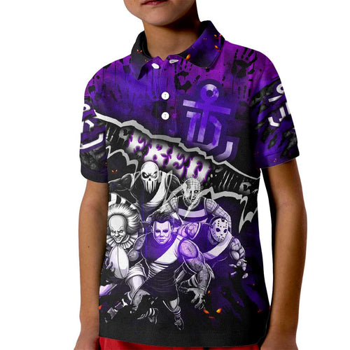 Step Into Horror Domain Freo Football Kid Polo Shirt Halloween Horror Movie Characters - Aussie Hoodie