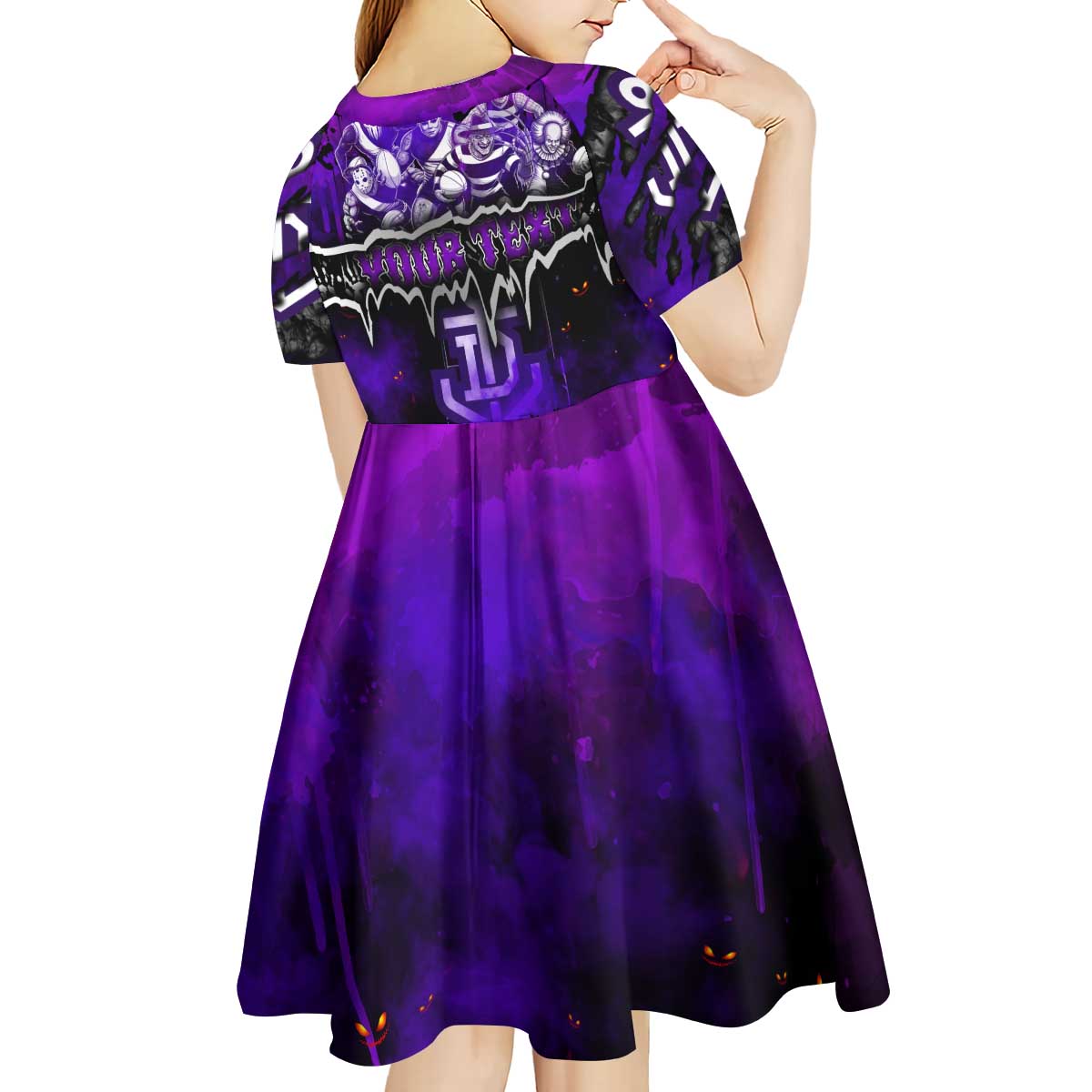 Step Into Horror Domain Freo Football Kid Short Sleeve Dress Halloween Horror Movie Characters - Aussie Hoodie