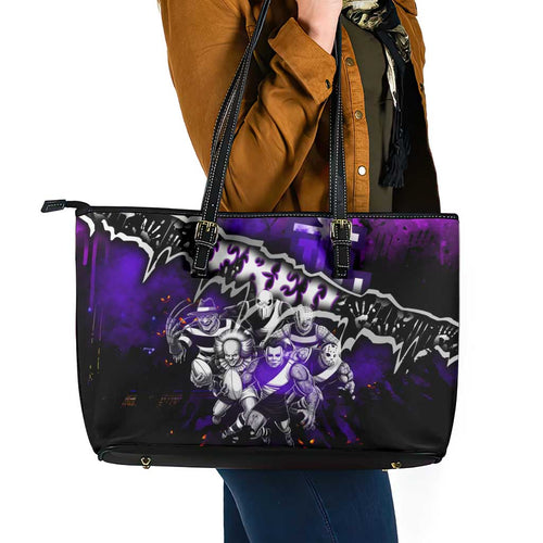 Step Into Horror Domain Freo Football Leather Tote Bag Halloween Horror Movie Characters - Aussie Hoodie