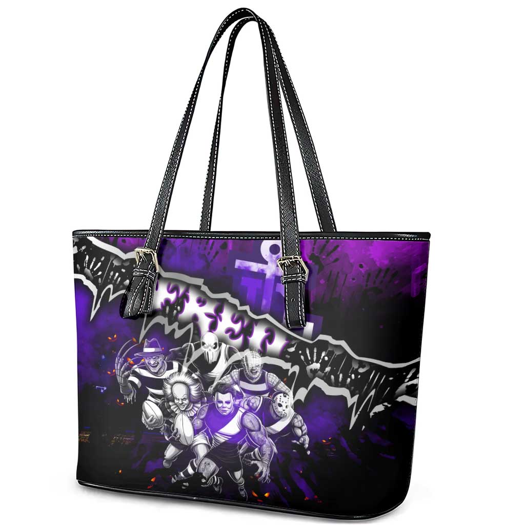 Step Into Horror Domain Freo Football Leather Tote Bag Halloween Horror Movie Characters - Aussie Hoodie