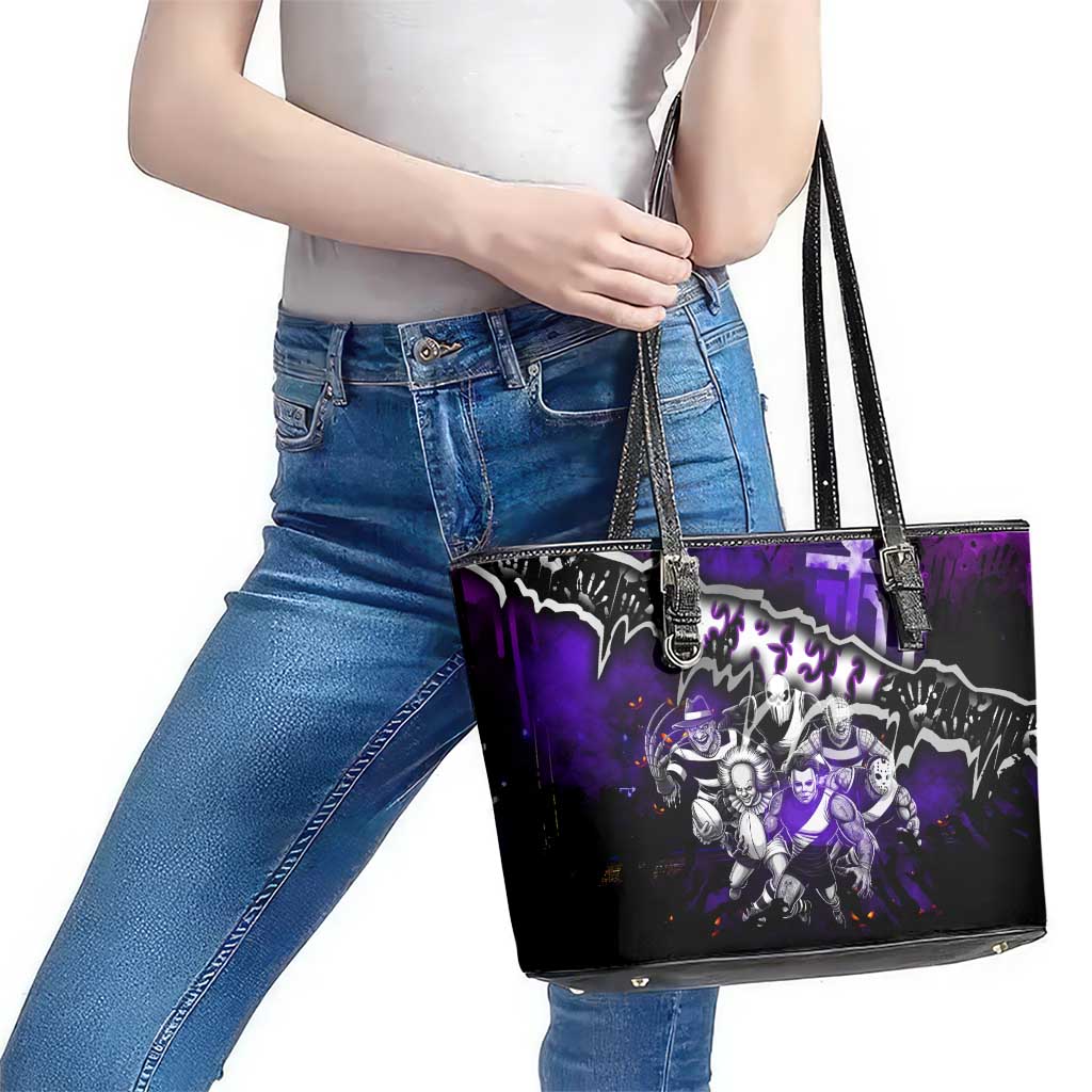 Step Into Horror Domain Freo Football Leather Tote Bag Halloween Horror Movie Characters - Aussie Hoodie