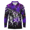 Step Into Horror Domain Freo Football Long Sleeve Polo Shirt Halloween Horror Movie Characters - Aussie Hoodie