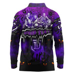 Step Into Horror Domain Freo Football Long Sleeve Polo Shirt Halloween Horror Movie Characters - Aussie Hoodie