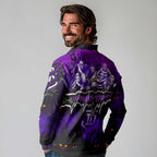 Step Into Horror Domain Freo Football Long Sleeve Polo Shirt Halloween Horror Movie Characters - Aussie Hoodie