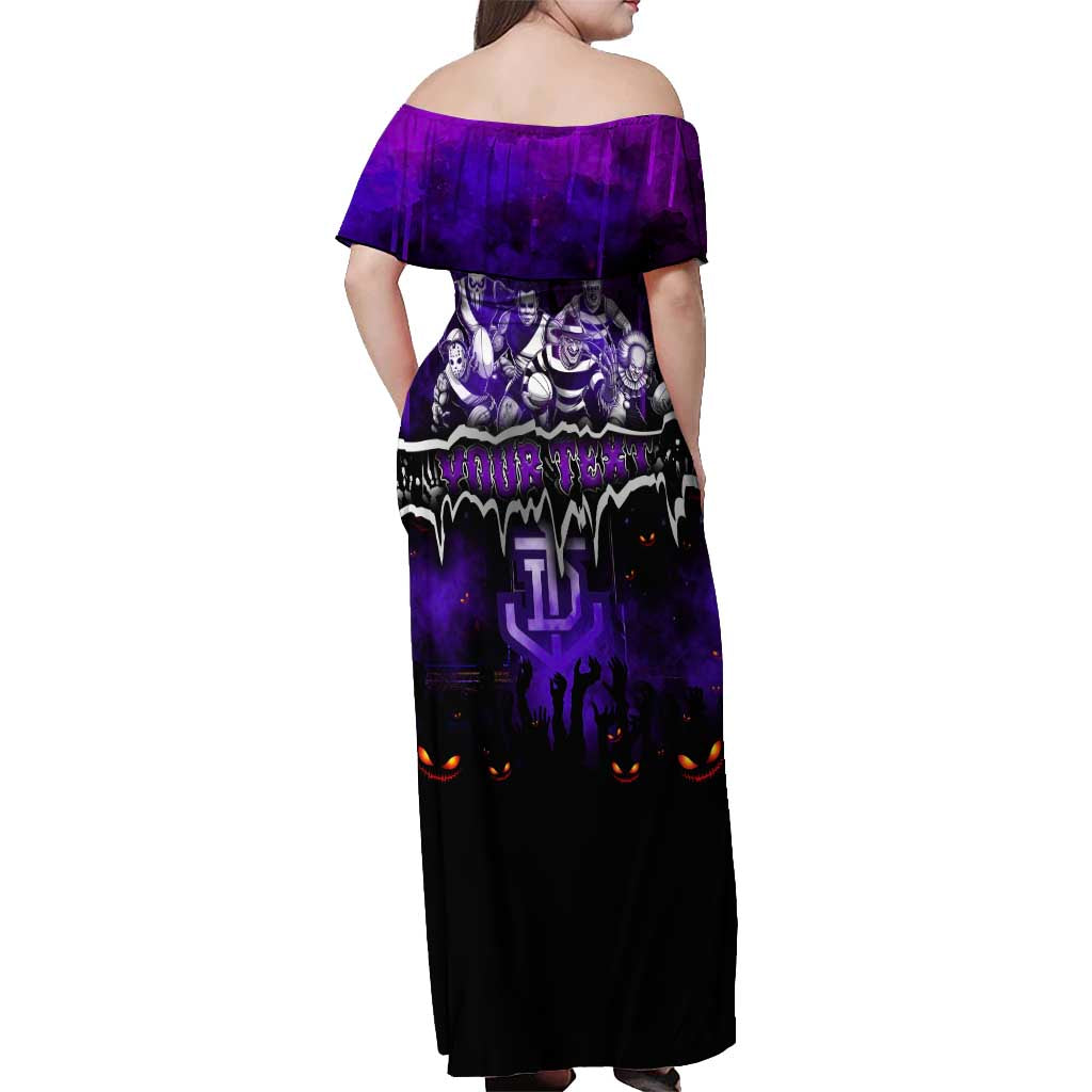 Step Into Horror Domain Freo Football Off Shoulder Maxi Dress Halloween Horror Movie Characters - Aussie Hoodie