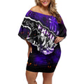 Step Into Horror Domain Freo Football Off Shoulder Short Dress Halloween Horror Movie Characters - Aussie Hoodie