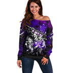 Step Into Horror Domain Freo Football Off Shoulder Sweater Halloween Horror Movie Characters - Aussie Hoodie