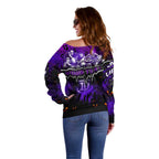 Step Into Horror Domain Freo Football Off Shoulder Sweater Halloween Horror Movie Characters - Aussie Hoodie