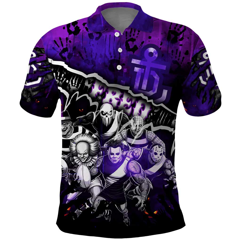 Step Into Horror Domain Freo Football Polo Shirt Halloween Horror Movie Characters - Aussie Hoodie