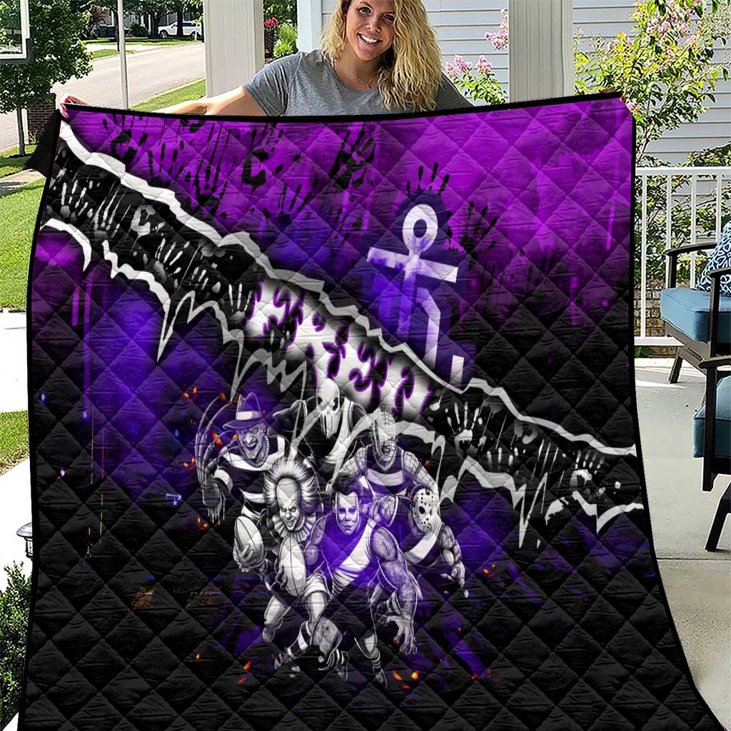 Step Into Horror Domain Freo Football Quilt Halloween Horror Movie Characters - Aussie Hoodie