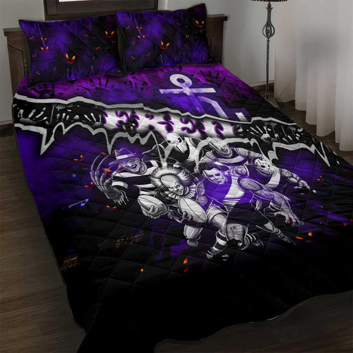 Step Into Horror Domain Freo Football Quilt Bed Set Halloween Horror Movie Characters - Aussie Hoodie