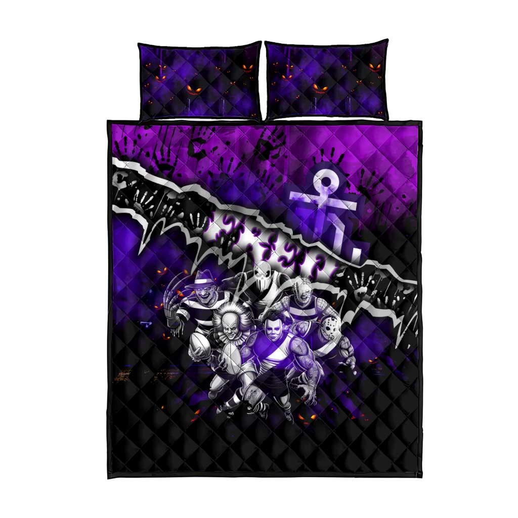 Step Into Horror Domain Freo Football Quilt Bed Set Halloween Horror Movie Characters - Aussie Hoodie