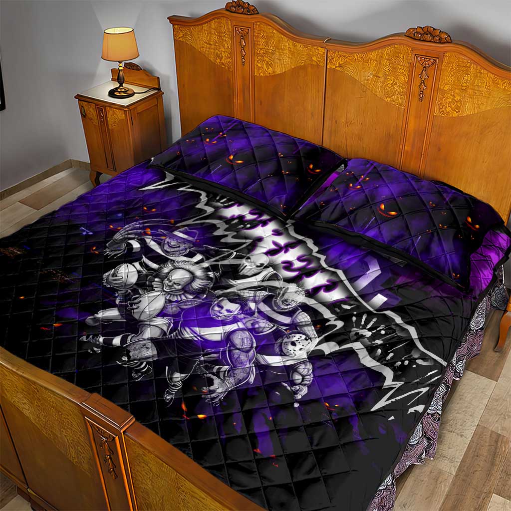 Step Into Horror Domain Freo Football Quilt Bed Set Halloween Horror Movie Characters - Aussie Hoodie