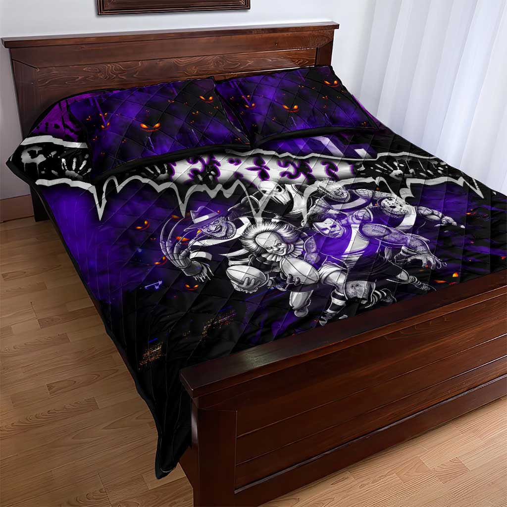 Step Into Horror Domain Freo Football Quilt Bed Set Halloween Horror Movie Characters - Aussie Hoodie