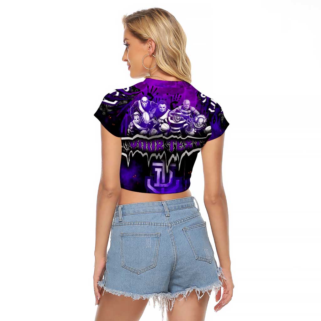 Step Into Horror Domain Freo Football Raglan Cropped T Shirt Halloween Horror Movie Characters - Aussie Hoodie