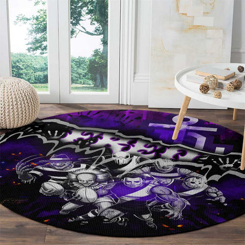 Step Into Horror Domain Freo Football Round Carpet Halloween Horror Movie Characters - Aussie Hoodie