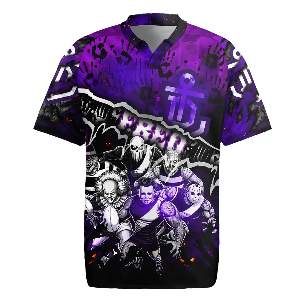 Step Into Horror Domain Freo Football Rugby Jersey Halloween Horror Movie Characters - Aussie Hoodie