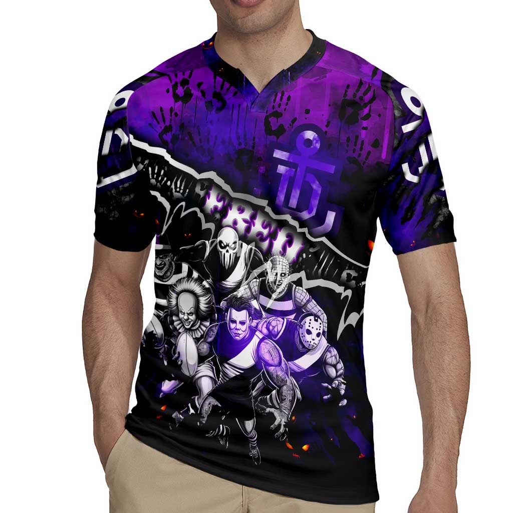 Step Into Horror Domain Freo Football Rugby Jersey Halloween Horror Movie Characters - Aussie Hoodie