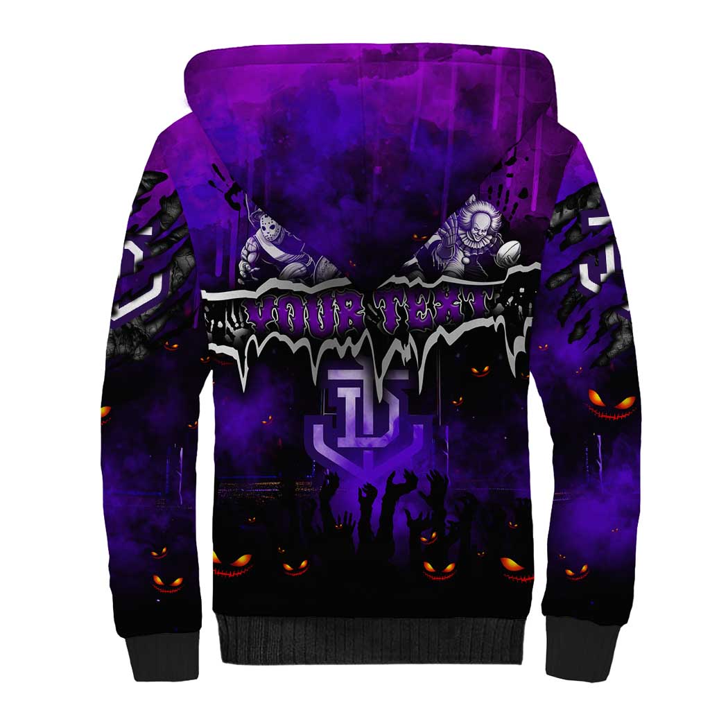 Step Into Horror Domain Freo Football Sherpa Hoodie Halloween Horror Movie Characters - Aussie Hoodie