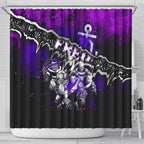 Step Into Horror Domain Freo Football Shower Curtain Halloween Horror Movie Characters - Aussie Hoodie