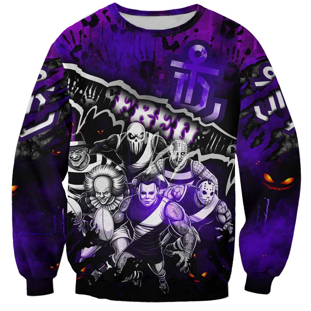 Step Into Horror Domain Freo Football Sweatshirt Halloween Horror Movie Characters - Aussie Hoodie