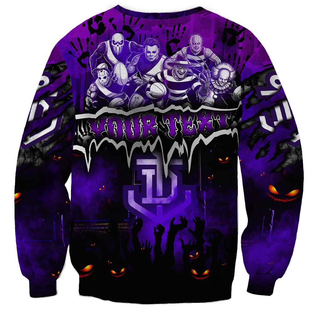 Step Into Horror Domain Freo Football Sweatshirt Halloween Horror Movie Characters - Aussie Hoodie