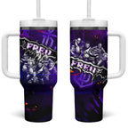 Step Into Horror Domain Freo Football Tumbler With Handle Halloween Horror Movie Characters - Aussie Hoodie