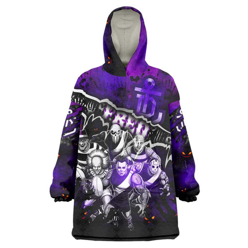 Step Into Horror Domain Freo Football Wearable Blanket Hoodie Halloween Horror Movie Characters - Aussie Hoodie