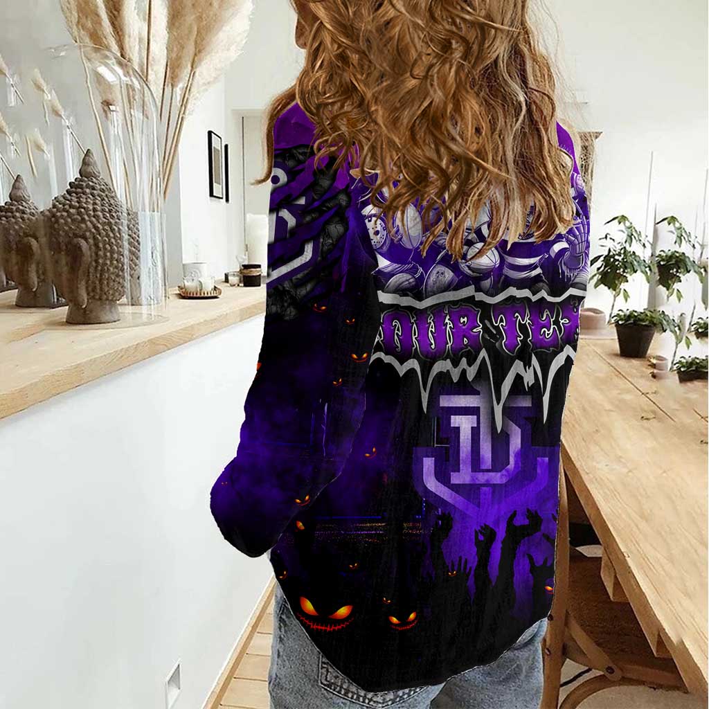 Step Into Horror Domain Freo Football Women Casual Shirt Halloween Horror Movie Characters - Aussie Hoodie