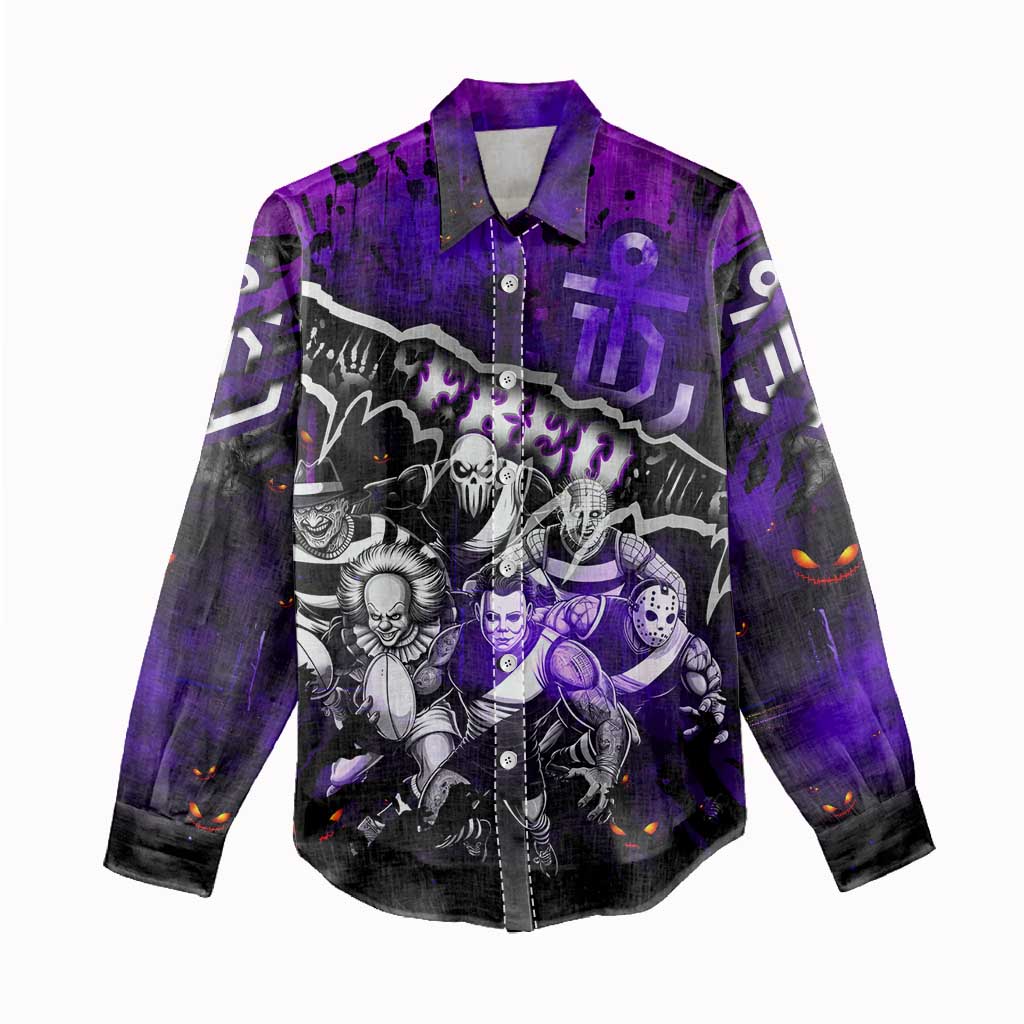 Step Into Horror Domain Freo Football Women Casual Shirt Halloween Horror Movie Characters - Aussie Hoodie