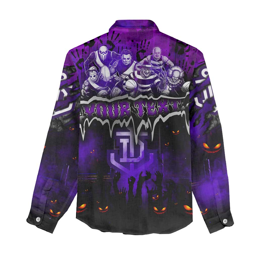 Step Into Horror Domain Freo Football Women Casual Shirt Halloween Horror Movie Characters - Aussie Hoodie