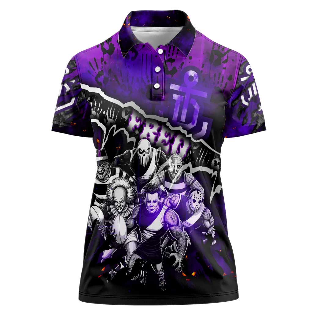 Step Into Horror Domain Freo Football Women Polo Shirt Halloween Horror Movie Characters - Aussie Hoodie