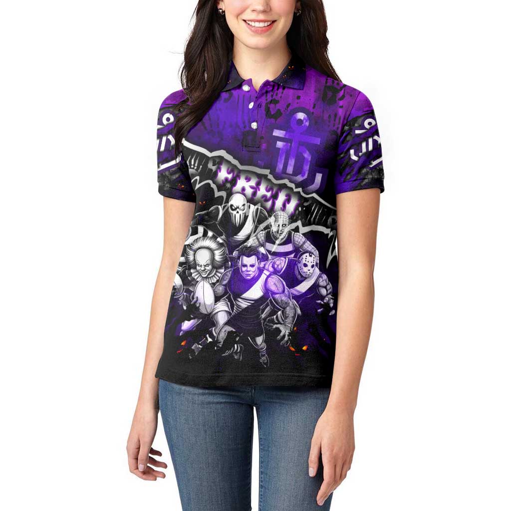 Step Into Horror Domain Freo Football Women Polo Shirt Halloween Horror Movie Characters - Aussie Hoodie