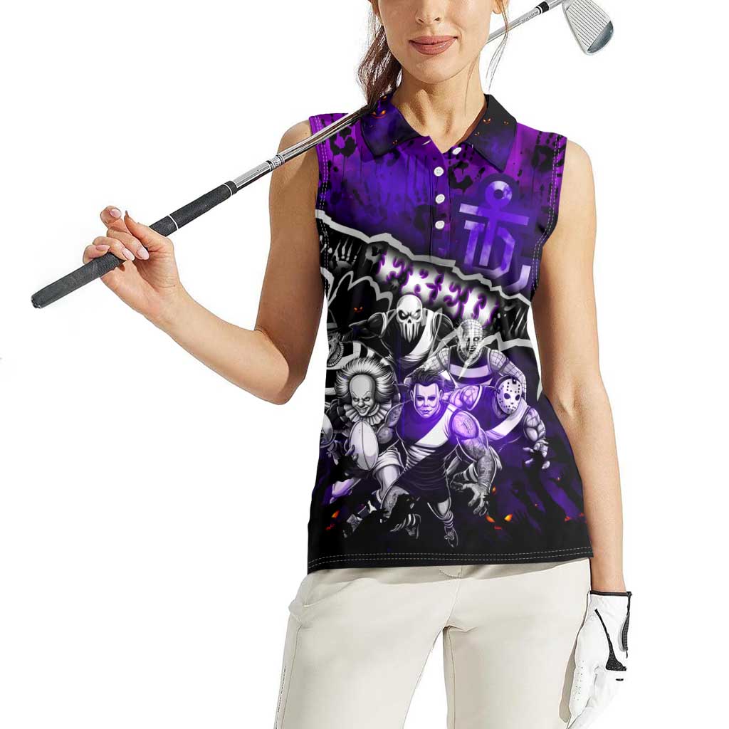 Step Into Horror Domain Freo Football Women Sleeveless Polo Shirt Halloween Horror Movie Characters - Aussie Hoodie
