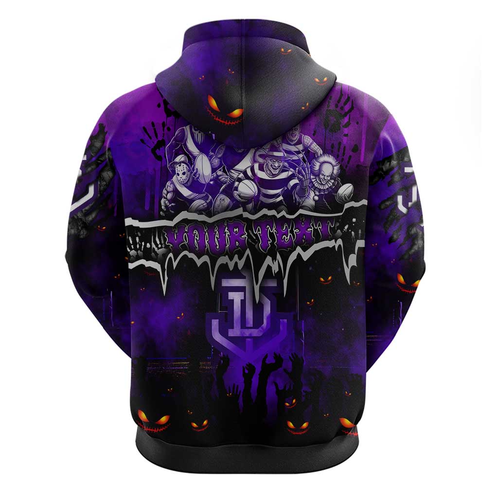 Step Into Horror Domain Freo Football Zip Hoodie Halloween Horror Movie Characters - Aussie Hoodie