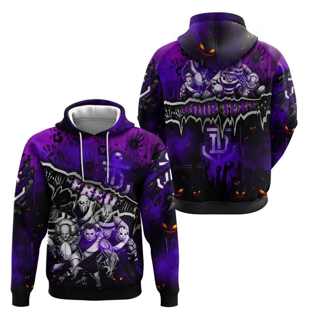 Step Into Horror Domain Freo Football Zip Hoodie Halloween Horror Movie Characters - Aussie Hoodie