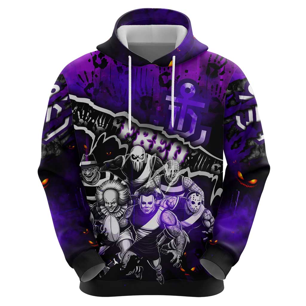 Step Into Horror Domain Freo Football Zip Hoodie Halloween Horror Movie Characters - Aussie Hoodie