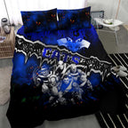 Step Into Horror Domain Cats Football Bedding Set Halloween Horror Movie Characters - Aussie Hoodie