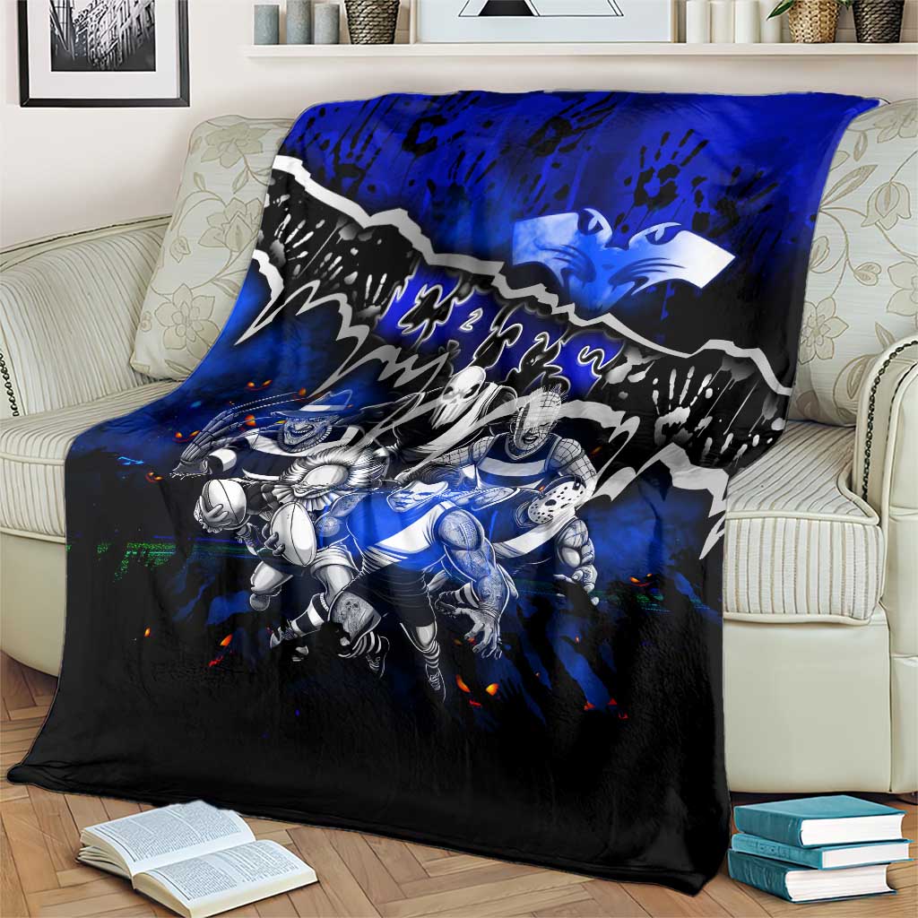Step Into Horror Domain Cats Football Blanket Halloween Horror Movie Characters - Aussie Hoodie