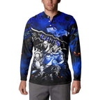 Step Into Horror Domain Cats Football Button Sweatshirt Halloween Horror Movie Characters - Aussie Hoodie