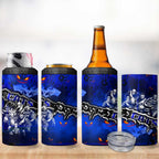 Step Into Horror Domain Cats Football 4 in 1 Can Cooler Tumbler Halloween Horror Movie Characters - Aussie Hoodie