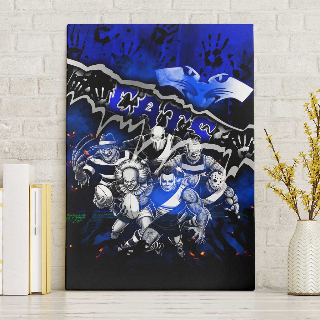 Step Into Horror Domain Cats Football Canvas Wall Art Halloween Horror Movie Characters - Aussie Hoodie