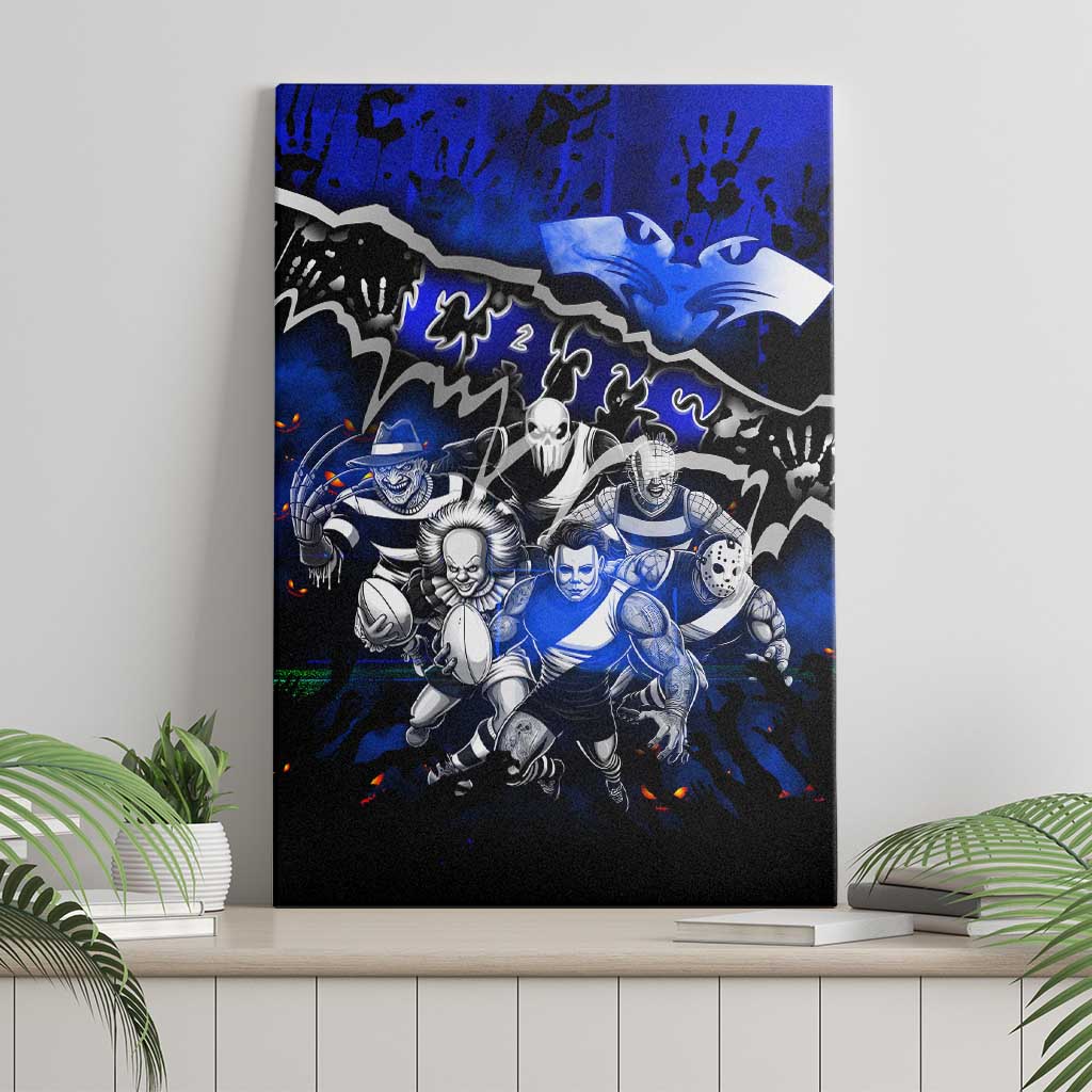 Step Into Horror Domain Cats Football Canvas Wall Art Halloween Horror Movie Characters - Aussie Hoodie
