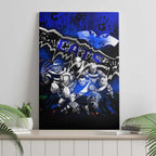 Step Into Horror Domain Cats Football Canvas Wall Art Halloween Horror Movie Characters - Aussie Hoodie