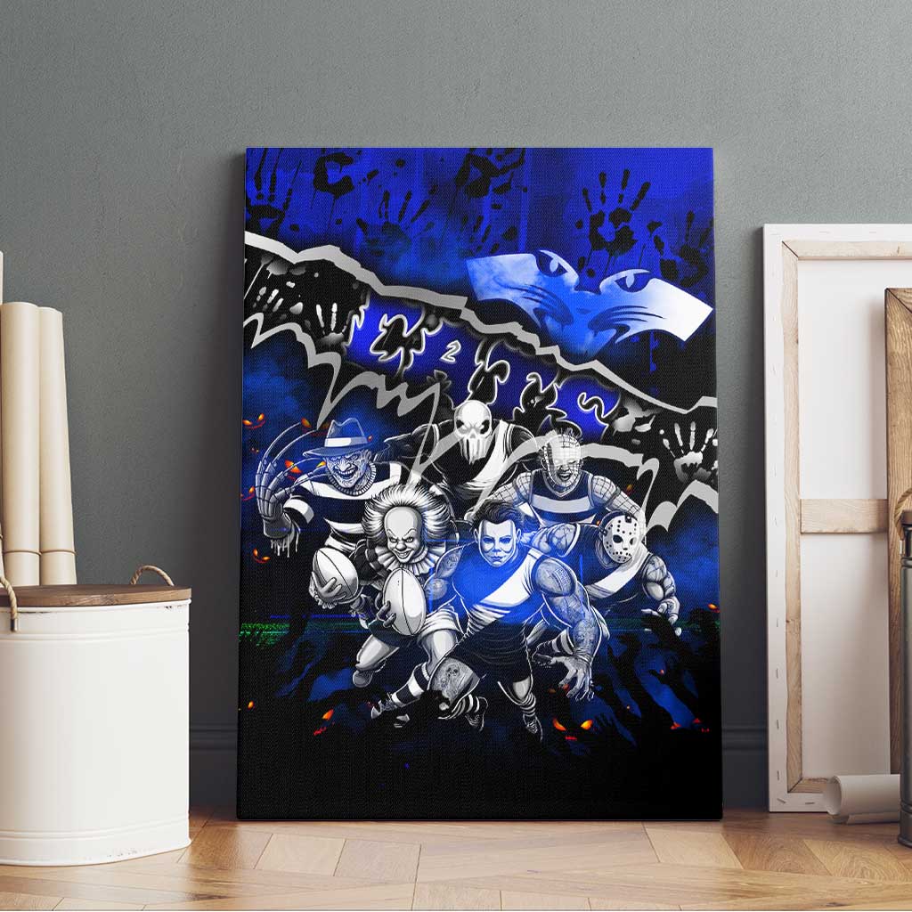 Step Into Horror Domain Cats Football Canvas Wall Art Halloween Horror Movie Characters - Aussie Hoodie