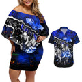 Step Into Horror Domain Cats Football Couples Matching Off Shoulder Short Dress and Hawaiian Shirt Halloween Horror Movie Characters - Aussie Hoodie