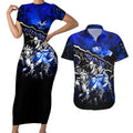 Step Into Horror Domain Cats Football Couples Matching Short Sleeve Bodycon Dress and Hawaiian Shirt Halloween Horror Movie Characters - Aussie Hoodie
