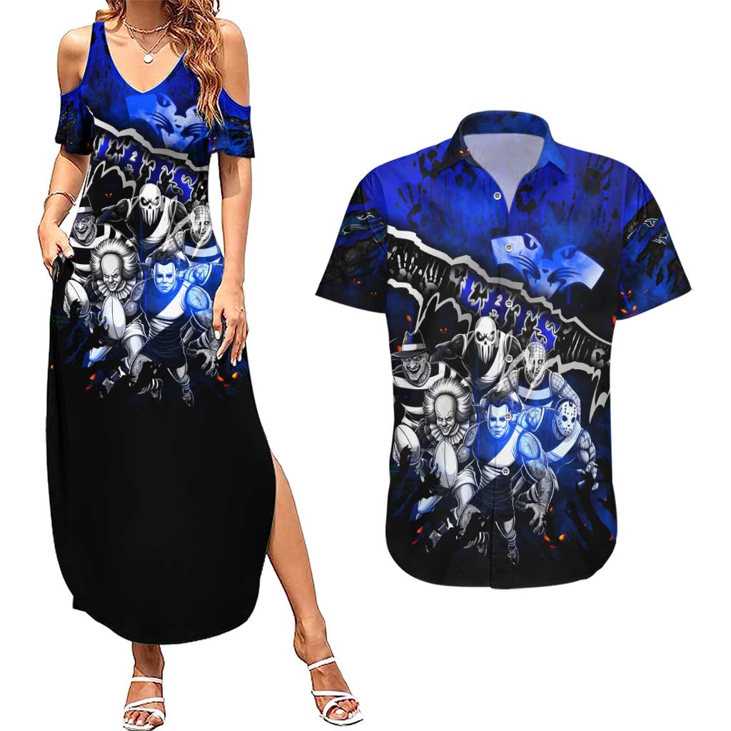 Step Into Horror Domain Cats Football Couples Matching Summer Maxi Dress and Hawaiian Shirt Halloween Horror Movie Characters - Aussie Hoodie