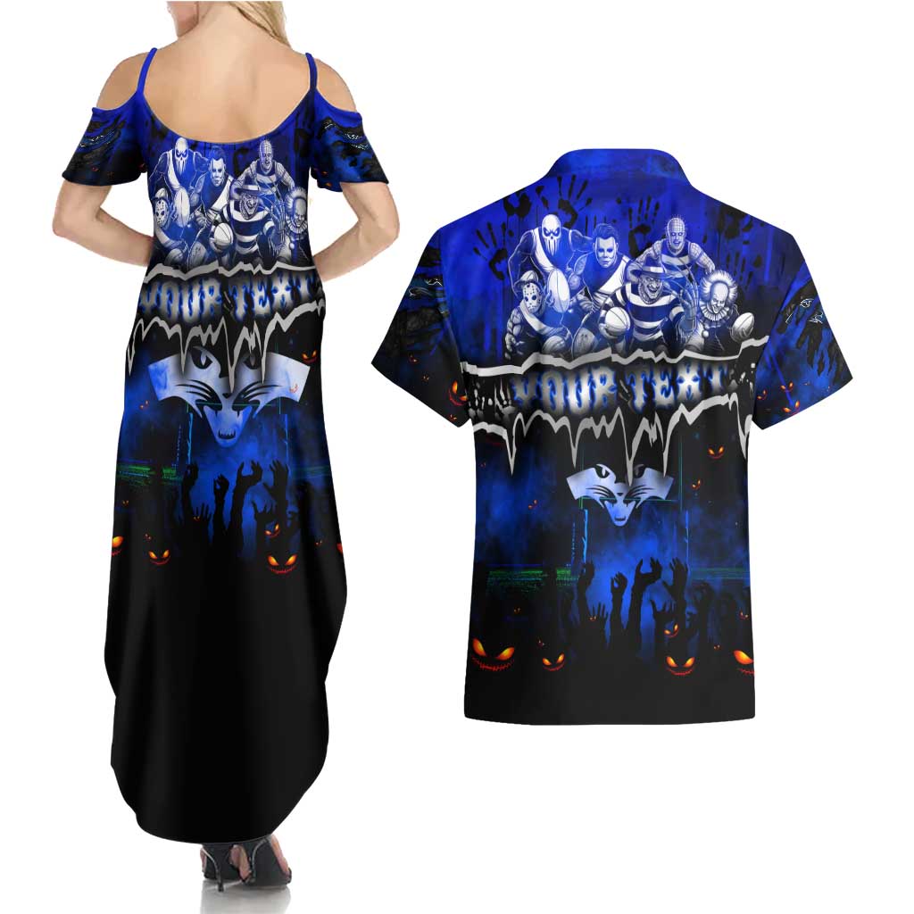 Step Into Horror Domain Cats Football Couples Matching Summer Maxi Dress and Hawaiian Shirt Halloween Horror Movie Characters - Aussie Hoodie