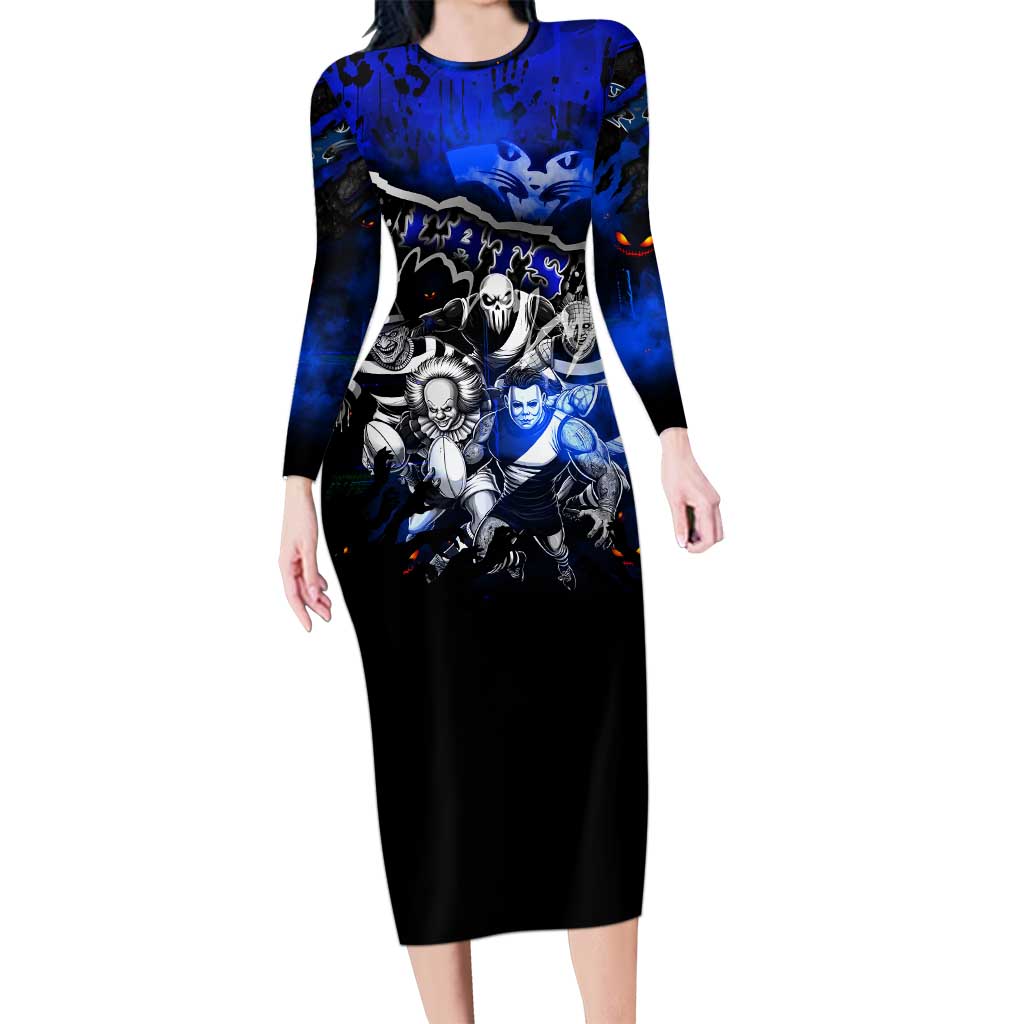 Step Into Horror Domain Cats Football Family Matching Long Sleeve Bodycon Dress and Hawaiian Shirt Halloween Horror Movie Characters - Aussie Hoodie